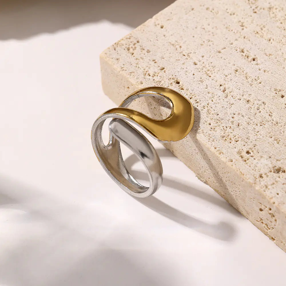 Adjustable Stainless Steel Two-Tone Ring