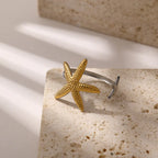 2025 Stainless Steel Starfish Two-tone Ring
