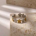 2025 Stainless Steel Flower Ring Adjustable