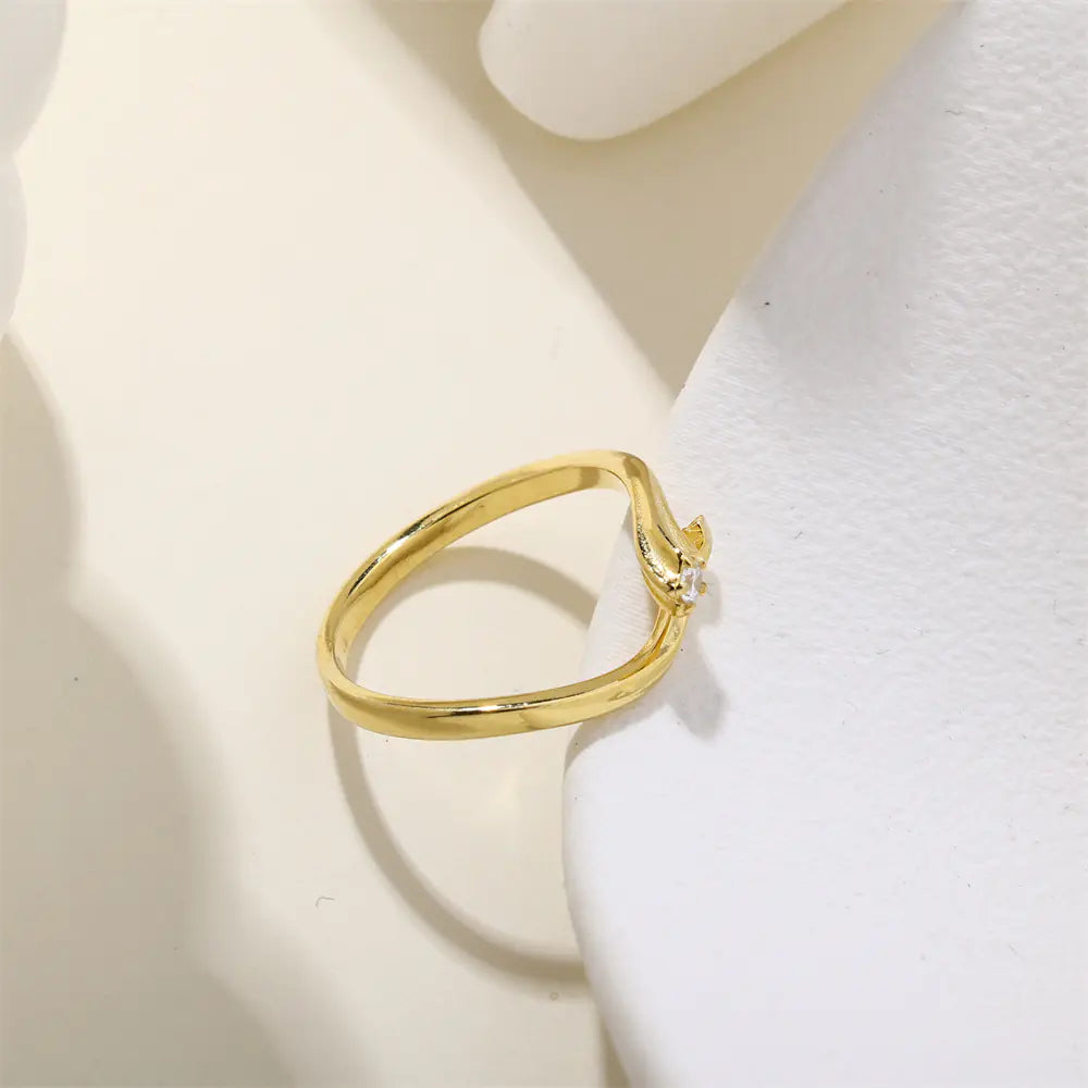 925 Sterling Silver Twisted Line Zircon Fashion Ring