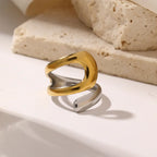 Adjustable Stainless Steel Two-Tone Ring