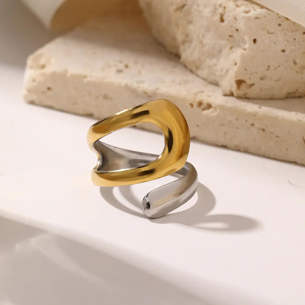Adjustable Stainless Steel Two-Tone Ring