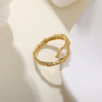 White Zicorn Snake Design 925 Sterling Silver Gold Ring