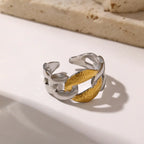 Stainless Steel Chain Two-Tone Ring