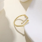 925 Sterling Silver CZ Gold Plated Color Ring