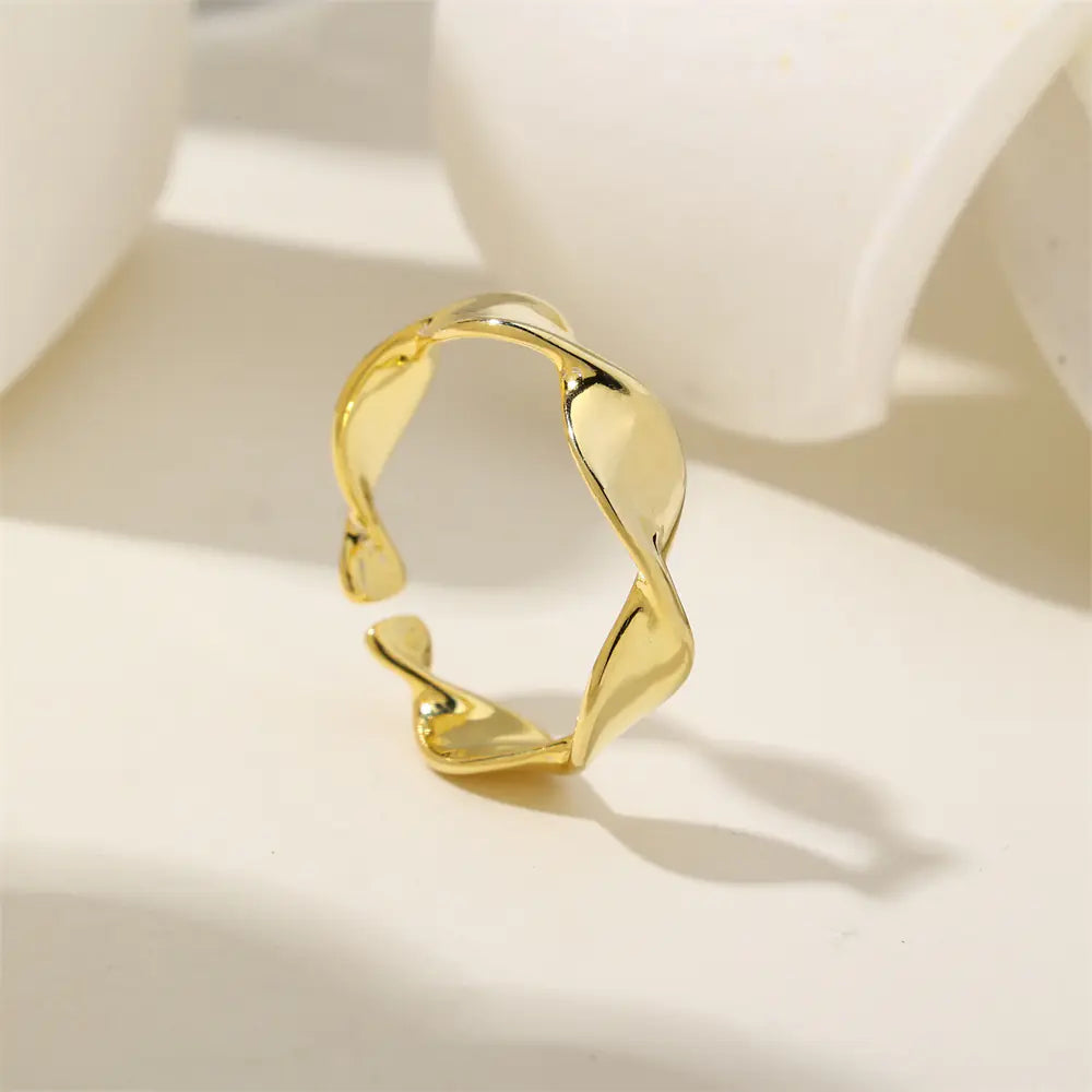 Plain S925 Sterling Silver Twisted Open Ring