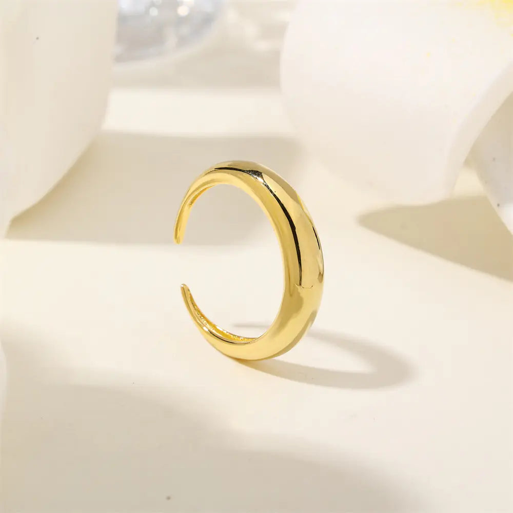 High-end Round Arc Surface S925 Pure Silver Ring