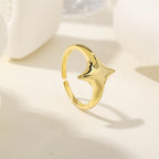 925 Sterling Silver Four-pointed starburst Plain Ring