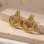 Fashion 18k Gold Plated Stainless Steel Earring