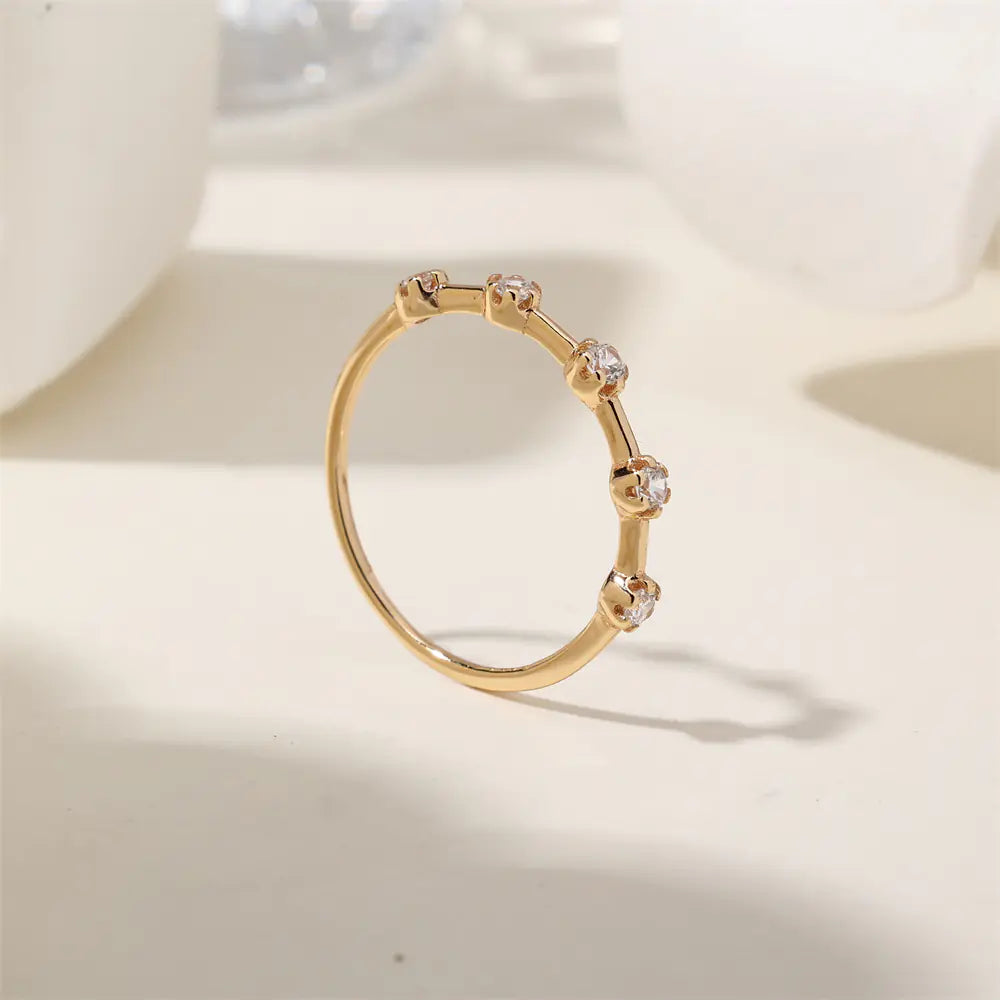 925 Sterling Silver Geometry Zircon Fashion Ring