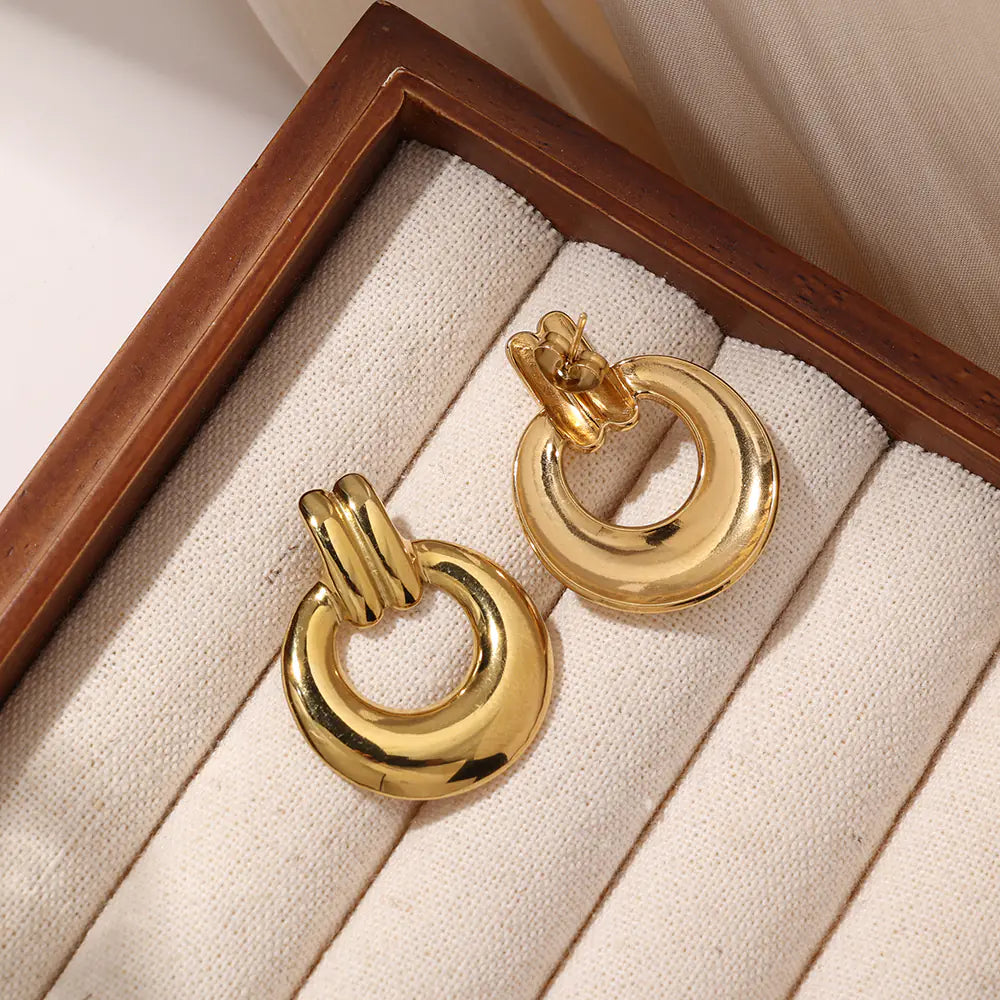 Fashion 18k Gold Plated Stainless Steel Earring
