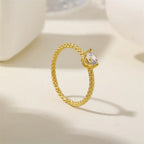 Classical S925 Sterling Silver Engagement Diamond Ring