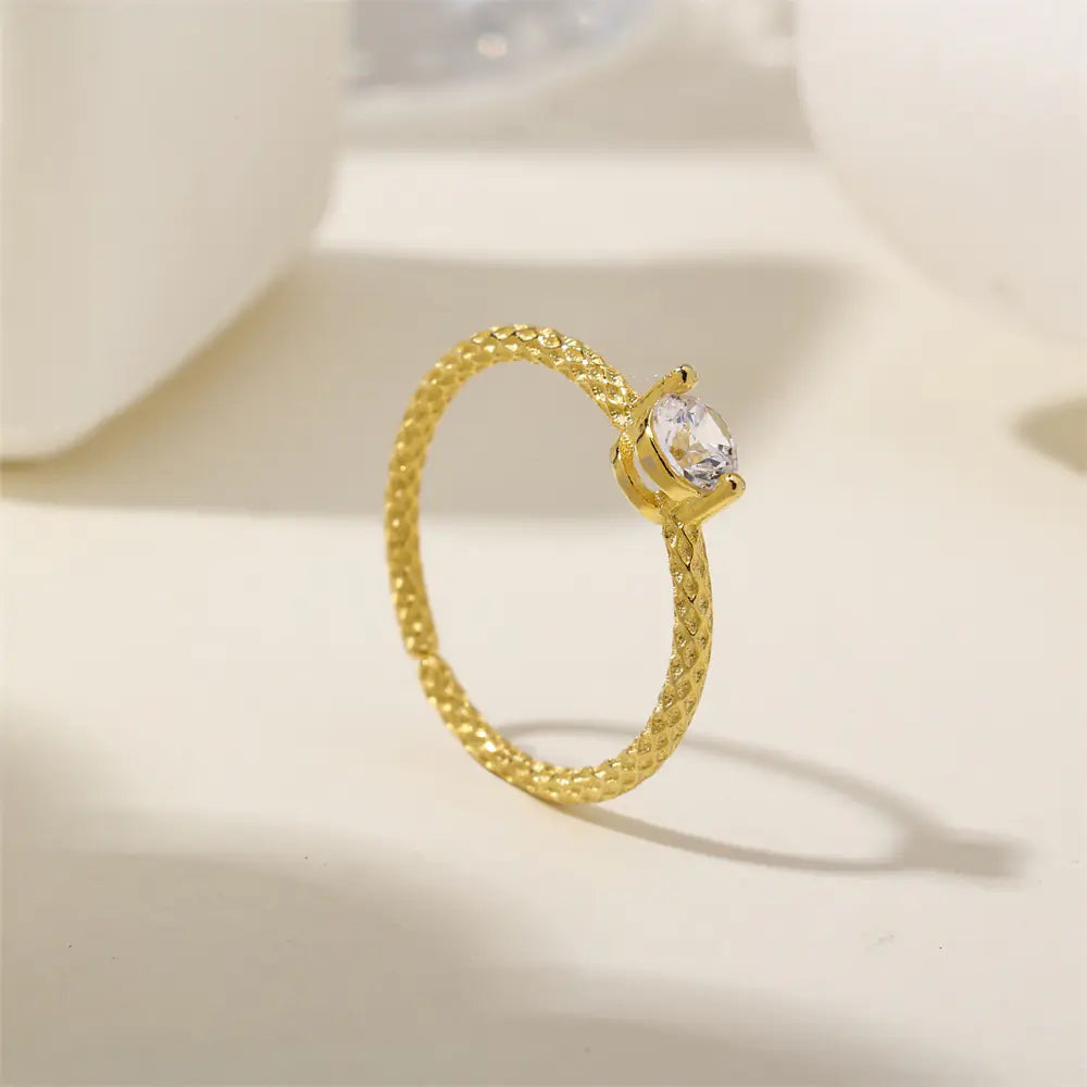 Classical S925 Sterling Silver Engagement Diamond Ring