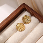 Ocean Style Sea Shell Stainless Steel Studs Earrings