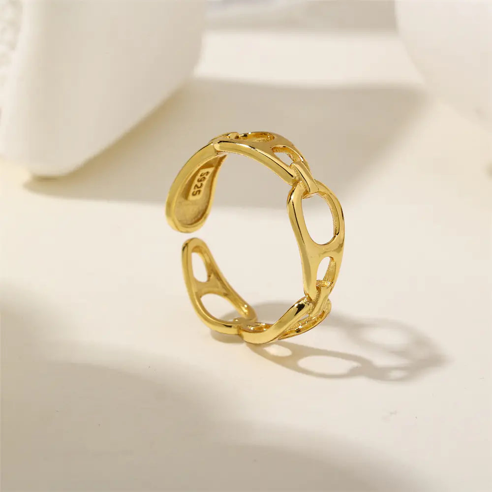 925 Sterling Silver Adjustable Simple Fashion Ring