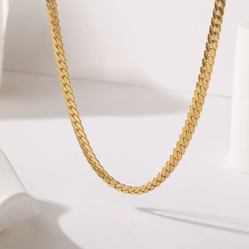 Stainless Steel Flat SnakeBone Chain Necklace
