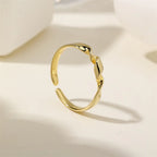 Hot S925 Sterling Silver Geometric Link Adjustable Ring