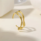 S925 Silver Simple Adjustable Irregular Ring