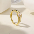 S925 Sterling Silver Oval Single CZ Open Ring