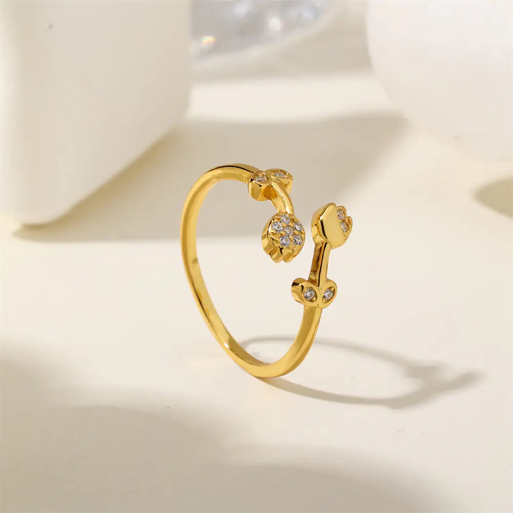 Trendy Dainty Fine 925 Silve Flower Crossover Ring
