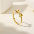 Trendy Dainty 925 Silver Chic Shiny Bow Ring