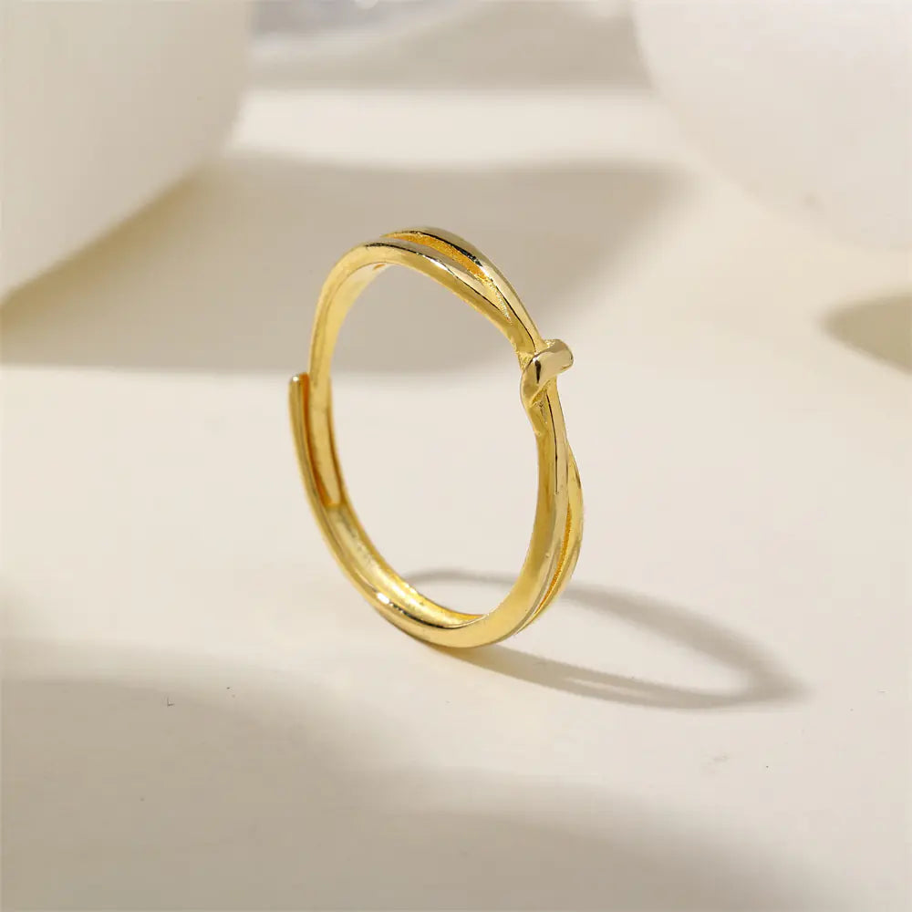 Trendy Dainty 925 Silver Twist Infinity Knot Ring