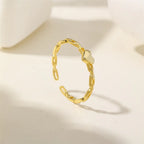 Heart Opening 925 Sterling Silver CZ 18K Gold Ring