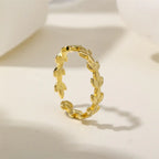 New S925 Sterling Silver Olive Branch Adjustable Ring