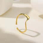 925 Sterling Silver Open Ring with Smooth Wave Shape
