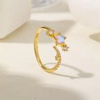 Moonstone Star 925 Sterling Silver Polished Ring