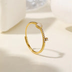 S925 Sterling Silver Heart Enamel Adjustable Ring