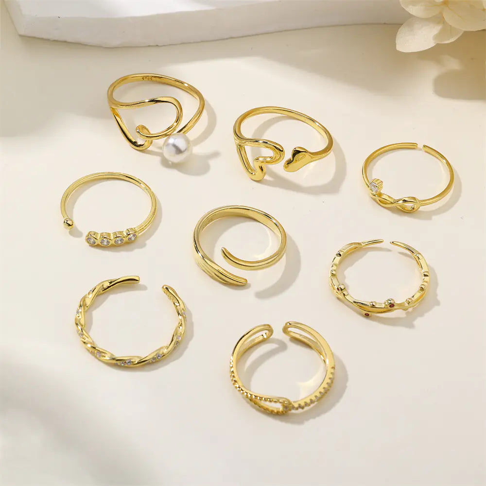 925 Sterling Silver Flower Branch Open Rings