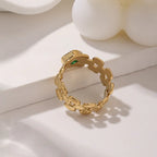 Fashion Vintage Jewelry Stainless Steel Hollow Zircon Rings