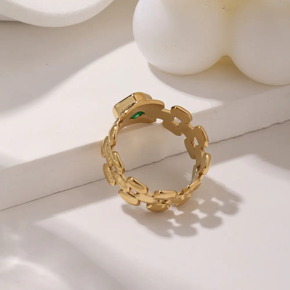 Fashion Vintage Jewelry Stainless Steel Hollow Zircon Rings