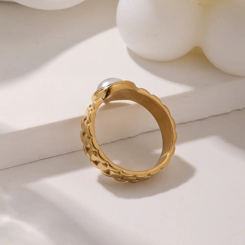 Fashion Stainless Steel Watchband Oval Ring