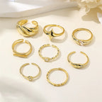 Simple S925 Sterling Silver Main Baguette CZ Open Rings