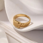 Modern Minimalist Stainless Steel square Simple Watch Rings