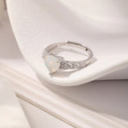 Light Luxury 925 Silver Opal Adjustable Ring