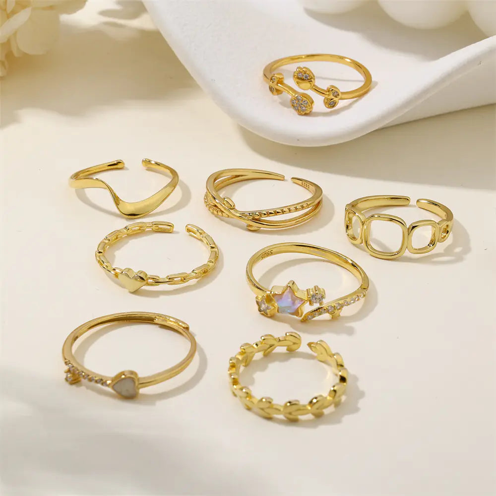 Trendy Dainty Fine 925 Silve Flower Crossover Ring