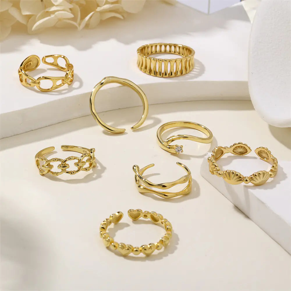 925 Sterling Silver Twisted Line Zircon Fashion Ring