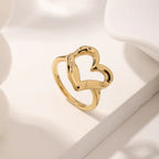 Stainless Steel Hollow Heart Shape Ring