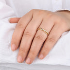 925 Sterling Silver One-line CZ Adjustable Ring