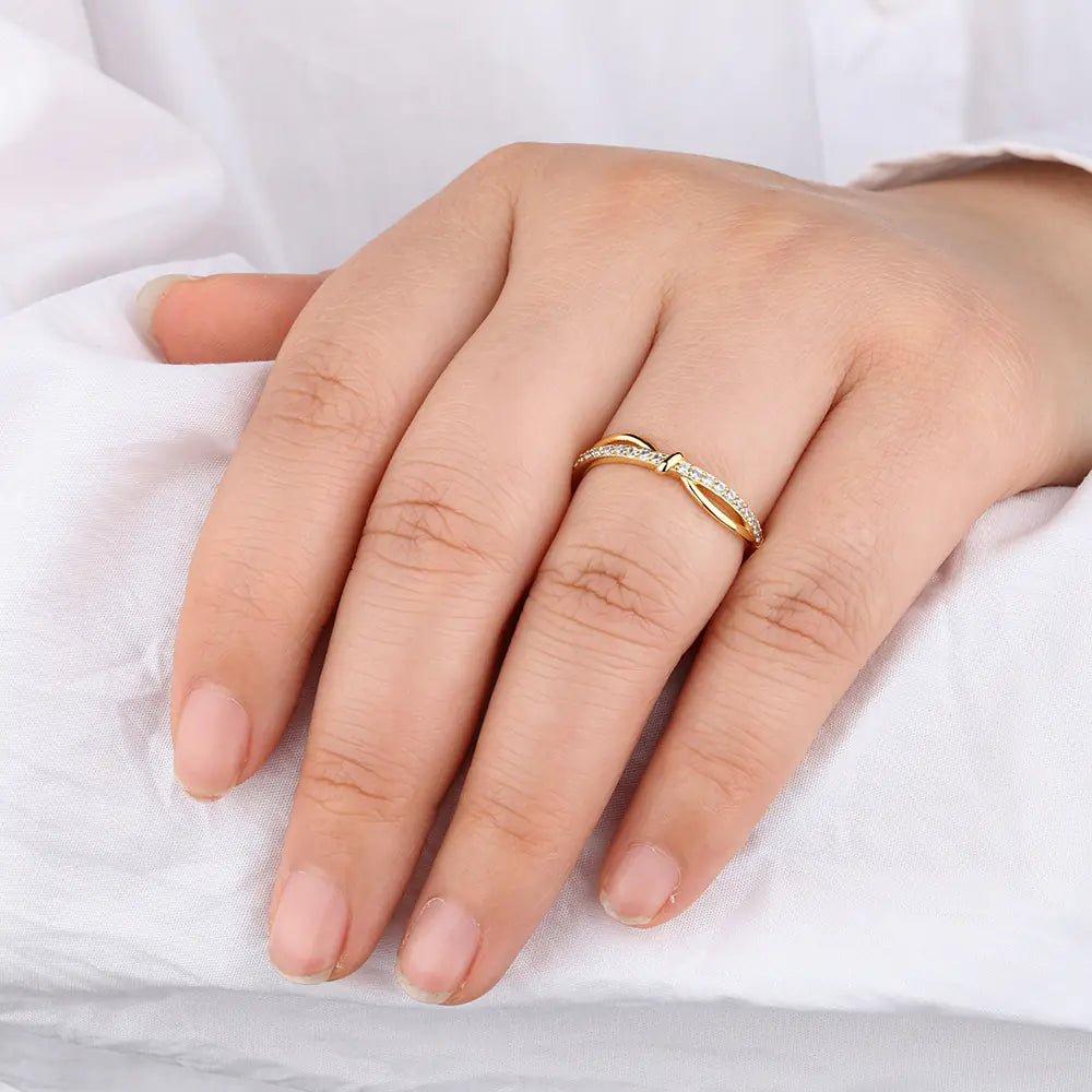 925 Sterling Silver One-line CZ Adjustable Ring