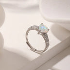 Light Luxury 925 Silver Opal Adjustable Ring
