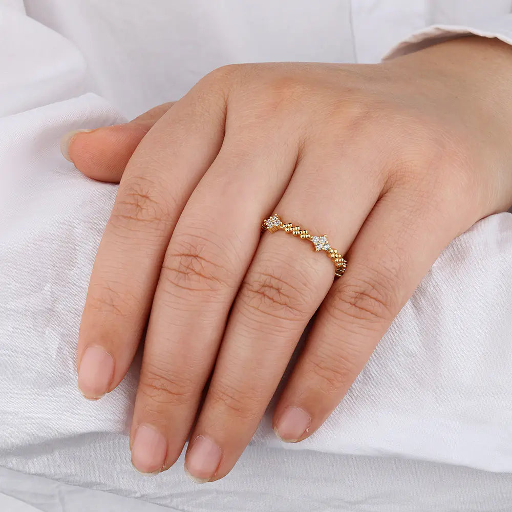 Fashion 925 Sterling Silver Honeycomb CZ Ring