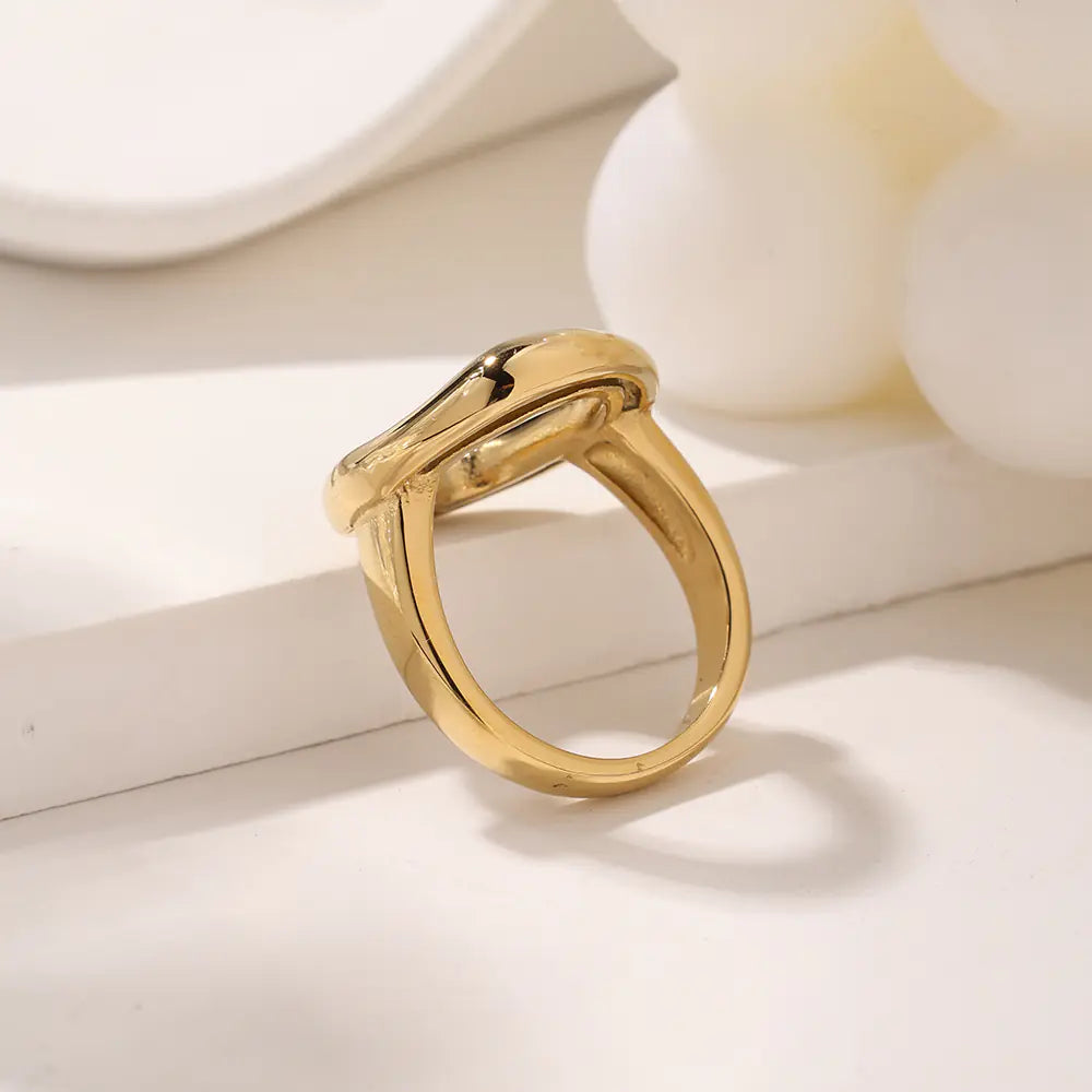 Stainless Steel Hollow Oval Shape Ring