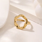 Fashion Stainless Steel Hollow Round Opening Ring