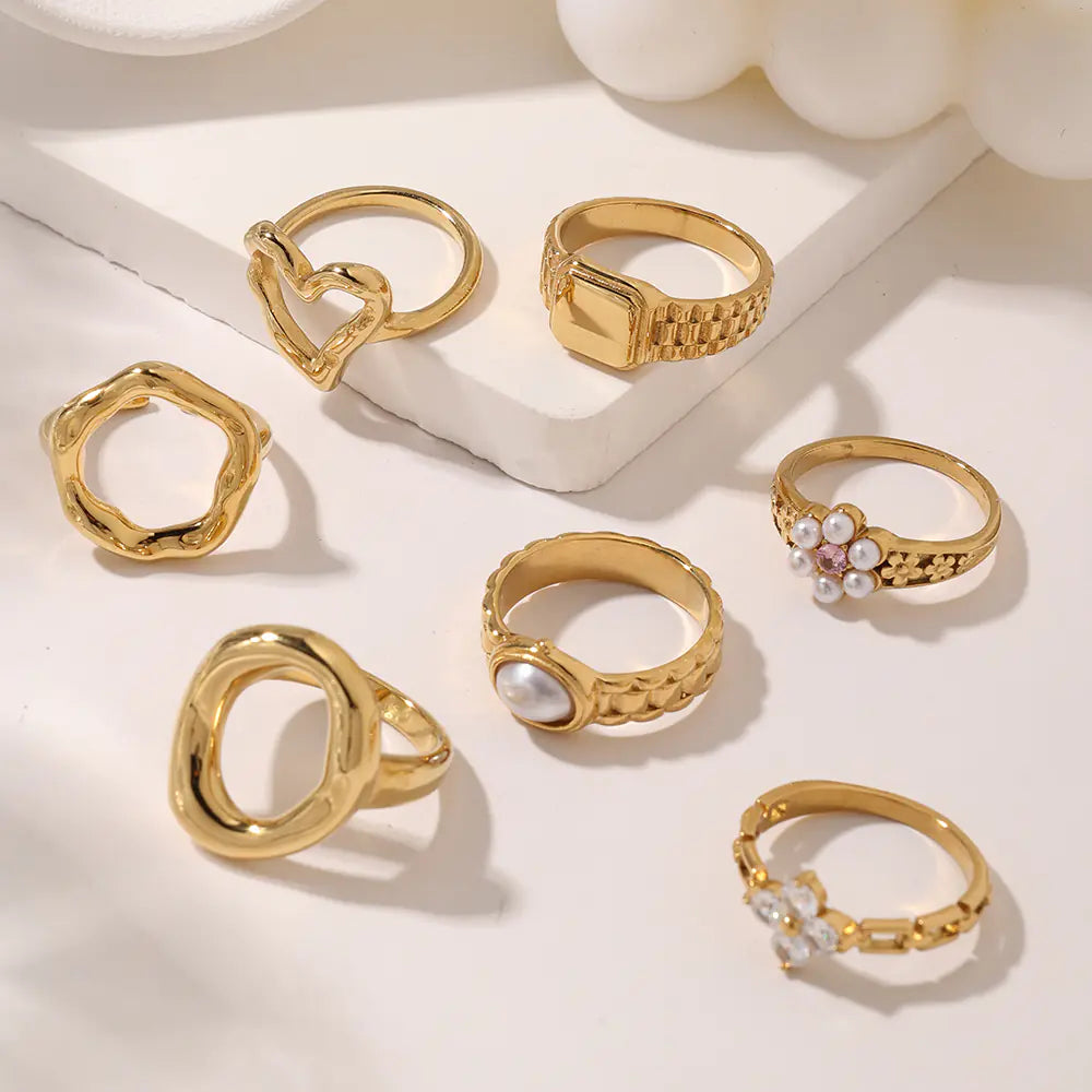 Stainless Steel Hollow Heart Shape Ring
