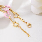 Pink Love Heart Oil Drop Bracelet