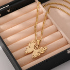 Gold Plated Stainless Steel Betterfly Pendant Necklace